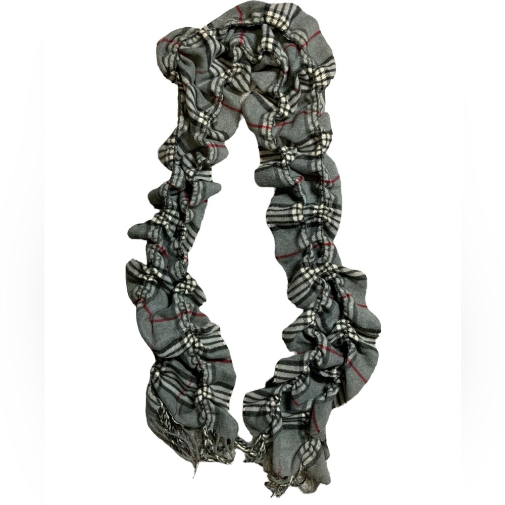 Cashmink Plaid Ruffle Scarf